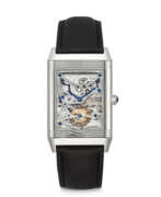 Jaeger-LeCoultre. JAEGER-LECOULTRE. A VERY RARE PLATINUM LIMITED EDITION REVERSIBLE SKELETONISED TOURBILLION WRISTWATCH