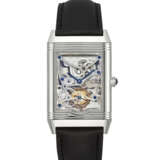 JAEGER-LECOULTRE. A VERY RARE PLATINUM LIMITED EDITION REVERSIBLE SKELETONISED TOURBILLION WRISTWATCH - photo 1