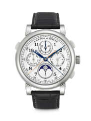 A. LANGE &amp; S&#214;HNE. A PLATINUM PERPETUAL CALENDAR SPLIT SECONDS CHRONOGRAPH WRISTWATCH WITH MOON PHASES, POWER RESERVE AND LEAP YEAR INDICATION