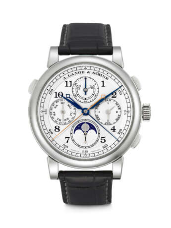 A. LANGE & S&#214;HNE. A PLATINUM PERPETUAL CALENDAR SPLIT SECONDS CHRONOGRAPH WRISTWATCH WITH MOON PHASES, POWER RESERVE AND LEAP YEAR INDICATION - фото 1