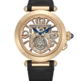 CARTIER. AN 18K PINK GOLD SKELETONISED TOURBILLON WRISTWATCH - фото 1