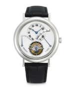 Breguet. BREGUET. A PLATINUM TOURBILLON WRISTWATCH WITH POWER RESERVE AND RETROGRADE 24 HOUR INDICATION