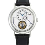 BREGUET. A PLATINUM TOURBILLON WRISTWATCH WITH POWER RESERVE AND RETROGRADE 24 HOUR INDICATION - фото 1