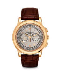 PATEK PHILIPPE. A RARE 18K PINK GOLD CHRONOGRAPH WRISTWATCH