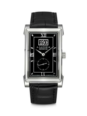 A. LANGE & S&#214;HNE. A PLATINUM RECTANGULAR WRISTWATCH WITH OVERSIZED DATE - фото 1