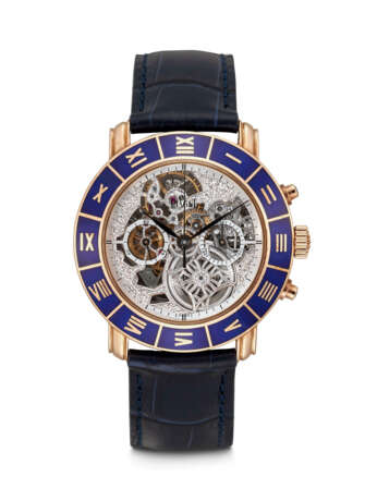 PIAGET. AN 18K GOLD LIMITED EDITION SKELETONISED CHRONOGRAPH WRISTWATCH - фото 1