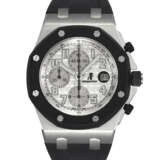 AUDEMARS PIGUET. A STAINLESS STEEL AND RUBBER AUTOMATIC CHRONOGRAPH WRISTWATCH WITH DATE - photo 1