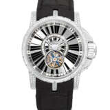 ROGER DUBUIS. AN 18K WHITE GOLD AND DIAMOND-SET FLYING TOURBILLON LIMITED EDITION WRISTWTACH - фото 1