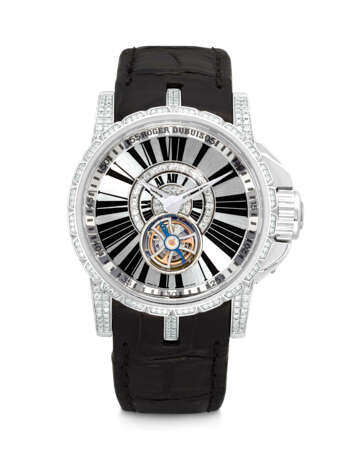 ROGER DUBUIS. AN 18K WHITE GOLD AND DIAMOND-SET FLYING TOURBILLON LIMITED EDITION WRISTWTACH - photo 1