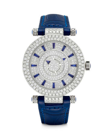 FRANCK MULLER. AN 18K WHITE GOLD, DIAMOND AND SAPPHIRE-SET AUTOMATIC WRISTWATCH - фото 1