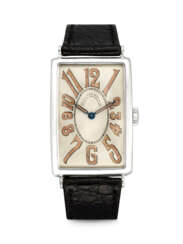 PATEK PHILIPPE. A RARE PLATINUM RECTANGULAR WRISTWATCH