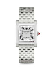 CARTIER. A RARE PLATINUM WRISTWATCH WITH BRACELET