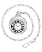 Карманные часы. CARTIER. A RARE AND MAGNIFICENT 18K WHITE GOLD MYSTERY POCKET WATCH WITH MATCHING CHAIN