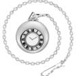 CARTIER. A RARE AND MAGNIFICENT 18K WHITE GOLD MYSTERY POCKET WATCH WITH MATCHING CHAIN - Auction prices