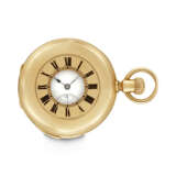 PATEK PHILIPPE. A RARE 18K GOLD QUARTER REPEATING POCKET WATCH WITH ENAMEL DIAL - фото 1