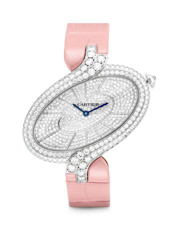 CARTIER. A LADY’S ELEGANT 18K WHITE GOLD AND DIAMOND-SET WRISTWATCH - фото 1