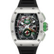 RICHARD MILLE. A RARE AND ATTRACTIVE TITANIUM LIMITED EDITION AUTOMATIC SEMI-SKELETONISED FLYBACK CHRONOGRAPH ANNUAL CALENDAR WRISTWATCH WITH SWEEP CENTRE SECONDS - Auction prices