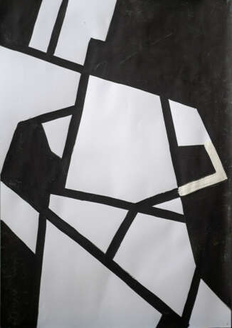 A nude torso Paper Mixed media Cubism Nude art Ukraine 2023 - photo 1