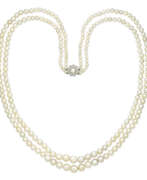 Pearls. NATURAL PEARL AND DIAMOND NECKLACE