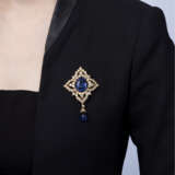 VAN CLEEF & ARPELS SAPPHIRE AND DIAMOND BROOCH - Foto 2