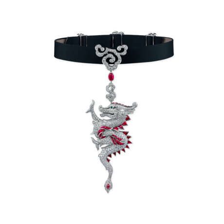 A UNIQUE MULTI-GEM `DRAGON` CHOKER, BY CARTIER - Foto 1