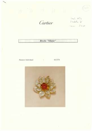 CARTIER DIAMOND AND RUBY `NILUFAR` BROOCH - photo 3