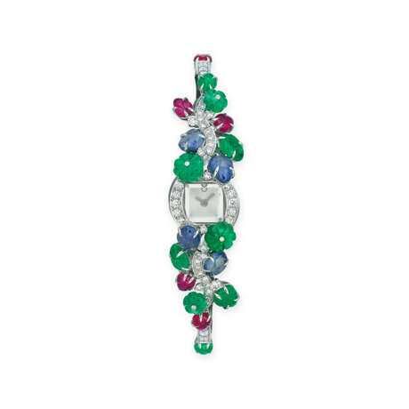 CARTIER MULTI-GEM AND DIAMOND `TUTTI-FRUTTI` WRISTWATCH - photo 1