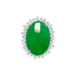 JADEITE AND DIAMOND RING