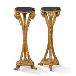 A PAIR OF VICTORIAN GILTWOOD AND GILT GESSO COMPOSITION TORCHERES