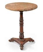 England. A REGENCY MAHOGANY AND FOSSIL MARBLE OCCASIONAL TABLE