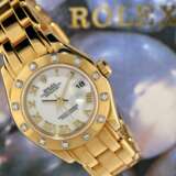 Armbanduhr: vermutlich ungetragene Damen-Luxusuhr Rolex Pearlmaster Datejust Ref.69318, um 2000, mit Originalbox und Label - фото 1