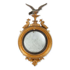 A REGENCY GILTWOOD CONVEX MIRROR