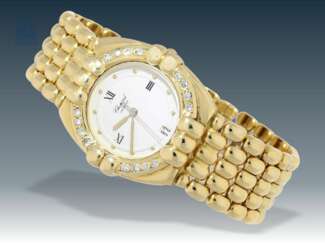 Armbanduhr: luxuriöse, schwere Herrenuhr/Damenuhr Chopard "GSTAAD" Ref.33/2916 mit Brillantlünette, großes 32mm-Modell, mit Originalbox, 90er Jahre