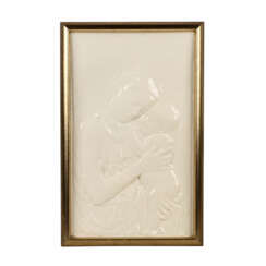 CACCIAPUOTI/NEAPEL Reliefplatte "Madonna mit Kind", 1. H. 20. Jahrhundert