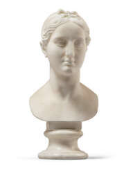 A WHITE MARBLE BUST OF VITTORIA CALDONI