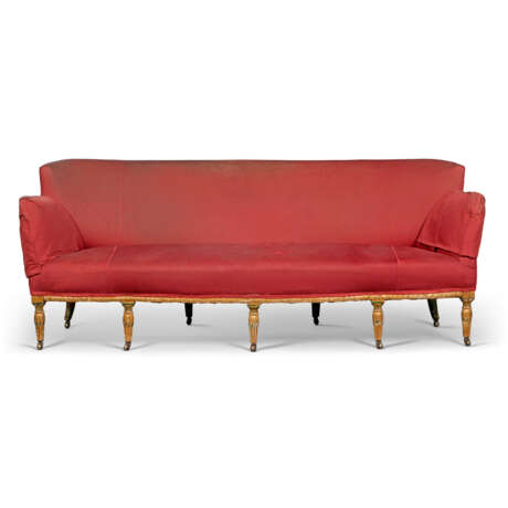 A GEORGE III GREEN-PAINTED AND PARCEL-GILT SOFA - фото 1