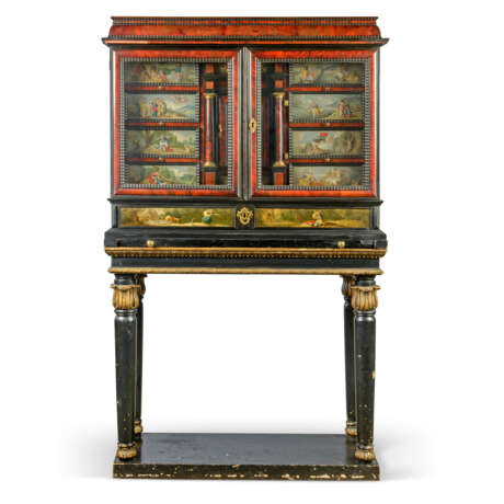 A FLEMISH ORMOLU AND BRASS-MOUNTED TORTOISESHELL, KINGWOOD, EBONY, EBONISED AND PAINTED CABINET, INSET WITH SCENES FROM OVID'S METAMORPHOSES - photo 1