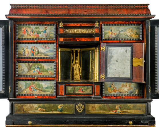 A FLEMISH ORMOLU AND BRASS-MOUNTED TORTOISESHELL, KINGWOOD, EBONY, EBONISED AND PAINTED CABINET, INSET WITH SCENES FROM OVID'S METAMORPHOSES - photo 3