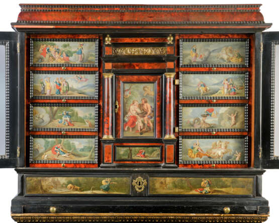 A FLEMISH ORMOLU AND BRASS-MOUNTED TORTOISESHELL, KINGWOOD, EBONY, EBONISED AND PAINTED CABINET, INSET WITH SCENES FROM OVID'S METAMORPHOSES - photo 4