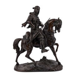 BARYE, ALFRED (1839-1882) BRONZESKULPTUR „Imposante Reiterbronze eines Orientalen“