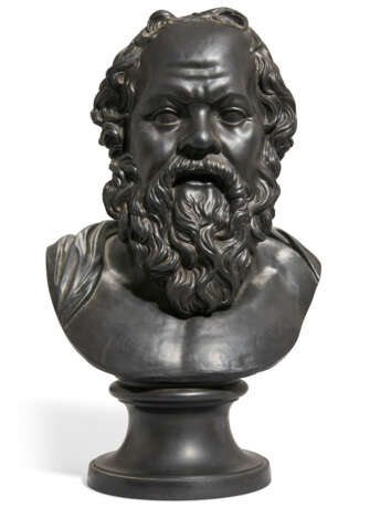 A WEDGWOOD & BENTLEY BLACK BASALT LIBRARY BUST OF SOCRATES - фото 1