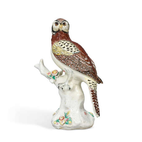 A CHELSEA PORCELAIN MODEL OF A LITTLE HAWK OWL - Foto 1