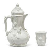 A CHELSEA (TRIANGLE PERIOD) WHITE 'TEAPLANT' BALUSTER COFFEE-POT AND DOMED COVER - photo 2