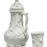 A CHELSEA (TRIANGLE PERIOD) WHITE 'TEAPLANT' BALUSTER COFFEE-POT AND DOMED COVER - photo 3