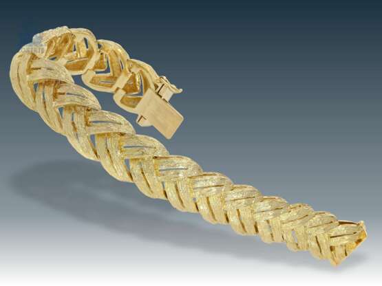 Armband: schweres, interessant gearbeitetes und ehemals sehr teures Goldschmiedearmband, 18K Gold - Foto 2