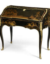 A LOUIS XV ORMOLU-MOUNTED JAPANESE BLACK AND GILT-LACQUER BUREAU DE PENTE