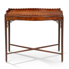 A GEORGE III MAHOGANY SILVER TABLE