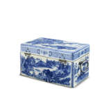 A SET OF THREE GEORGE III OLD SHEFFIELD PLATE TEA CADDIES IN CHINESE BLUE AND WHITE PORCELAIN CASE - photo 2