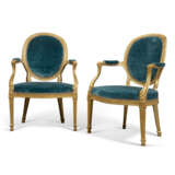 A PAIR OF GEORGE III GILTWOOD OPEN ARMCHAIRS - photo 1