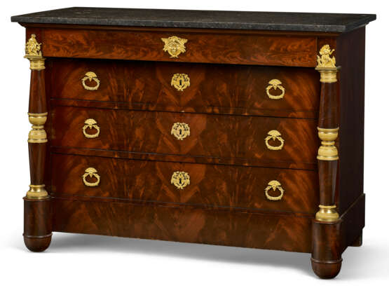 AN EMPIRE ORMOLU MOUNTED MAHOGANY COMMODE - photo 1